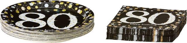 Sparkling Celebration Prismatic 80th Birthday Lunch Plates, 8-pk Front_Elevated