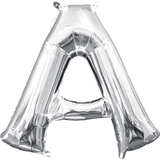 A-Z Letters Satin Foil Balloon, Silver, 13-in, Air-Filled for Birthday/Graduation/Baby Shower/Wedding Front_Flat