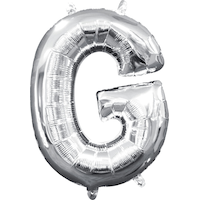 A-Z Letters Satin Foil Balloon, Silver, 13-in, Air-Filled for Birthday/Graduation/Baby Shower/Wedding