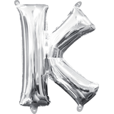 Ballon en aluminium satiné, lettres A à Z, argent, 13 po, gonflé d'air, pour anniversaire/remise de diplômes/fête prénatale/mariage Front_Flat