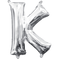 A-Z Letters Satin Foil Balloon, Silver, 13-in, Air-Filled for Birthday/Graduation/Baby Shower/Wedding Front_Flat
