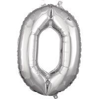 0-9 Numbers Satin Foil Balloon, Silver, 13-in, Air-Filled for Birthday/Graduation/New Year's Eve/Anniversary