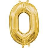 0-9 Numbers Satin Foil Balloon, Gold, 13-in, Air-Filled for Birthday/Graduation/New Year's Eve/Anniversary Front_Flat