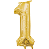 0-9 Numbers Satin Foil Balloon, Gold, 13-in, Air-Filled for Birthday/Graduation/New Year's Eve/Anniversary Front_Flat