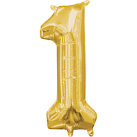 Ballon en aluminium satiné, chiffres 0 à 9, or, 13 po, gonflé d'air, pour anniversaire/remise de diplômes/jour de l'An Front_Flat