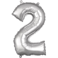 0-9 Numbers Satin Foil Balloon, Silver, 13-in, Air-Filled for Birthday/Graduation/New Year's Eve/Anniversary