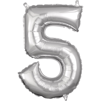 Ballon en aluminium satiné, chiffres 0 à 9, argent, 13 po, gonflé d'air, pour anniversaire/remise de diplômes/jour de l'An