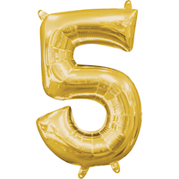 0-9 Numbers Satin Foil Balloon, Gold, 13-in, Air-Filled for Birthday/Graduation/New Year's Eve/Anniversary