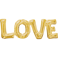 "Love" Letters Satin Foil Balloon, Assorted Colours, 25x9-in, Air-Filled for Wedding/Anniversary/Baby Shower