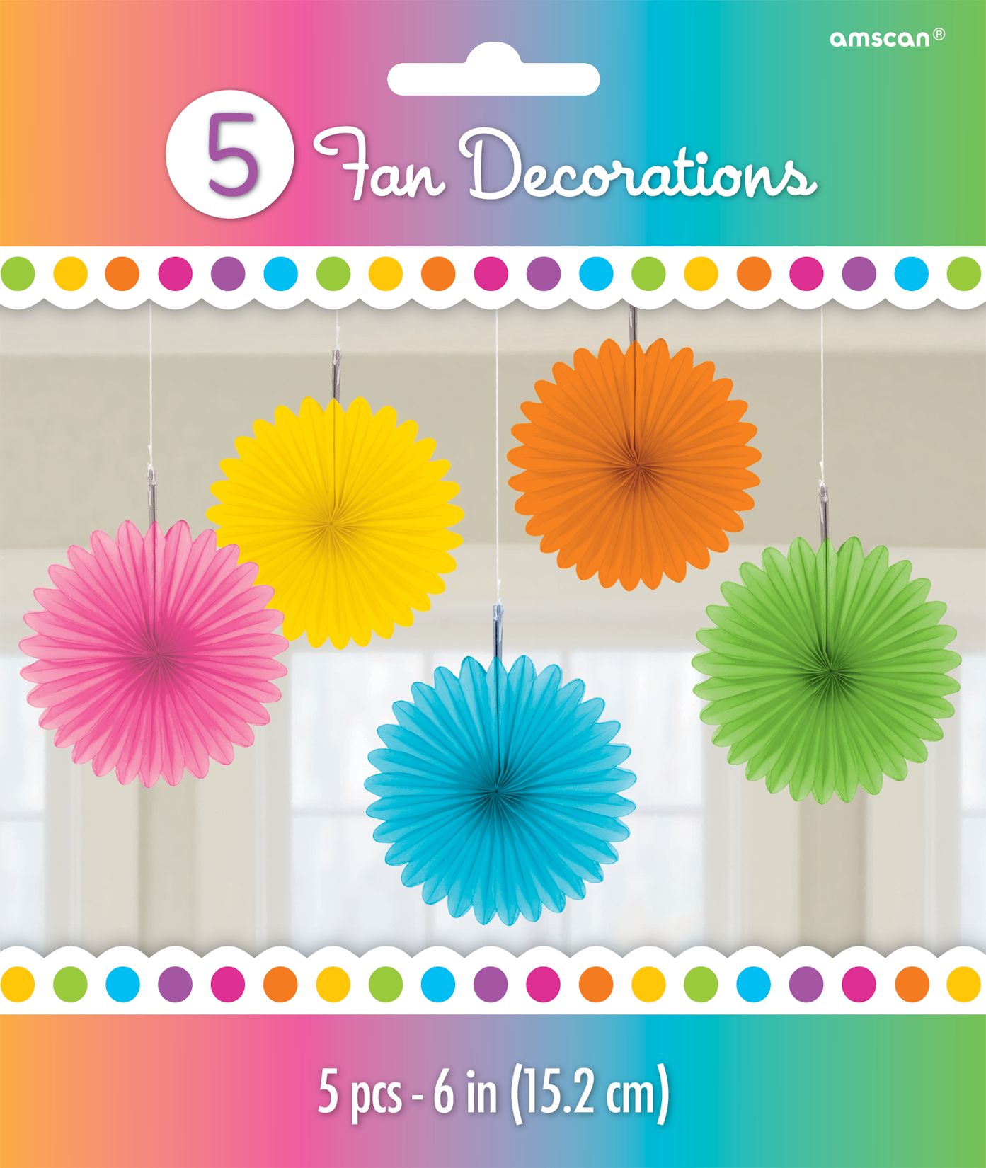6" DECO MINI FAN 5PC