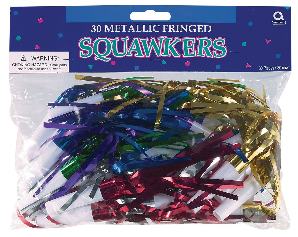 Metallic Fringe Squawkers, 30-pk Front_Flat