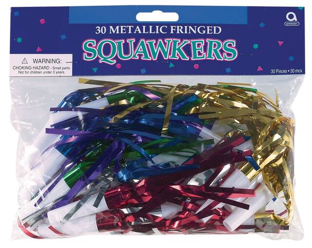 Metallic Fringe Squawkers, 30-pk Front_Flat