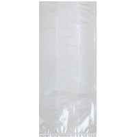 Rectangle Cello Party Treat Bags, Clear, 5-in, 25-pk, for Birthday Party Overhead_Flat