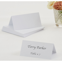Name Table Place Cards, White, 50-pk, for Wedding/Anniversary Composite_or_Mixed