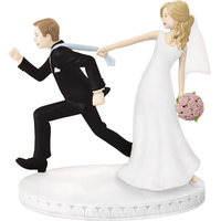 Figurines de mariés Tire la cravate pour gâteau de mariage Front_Flat