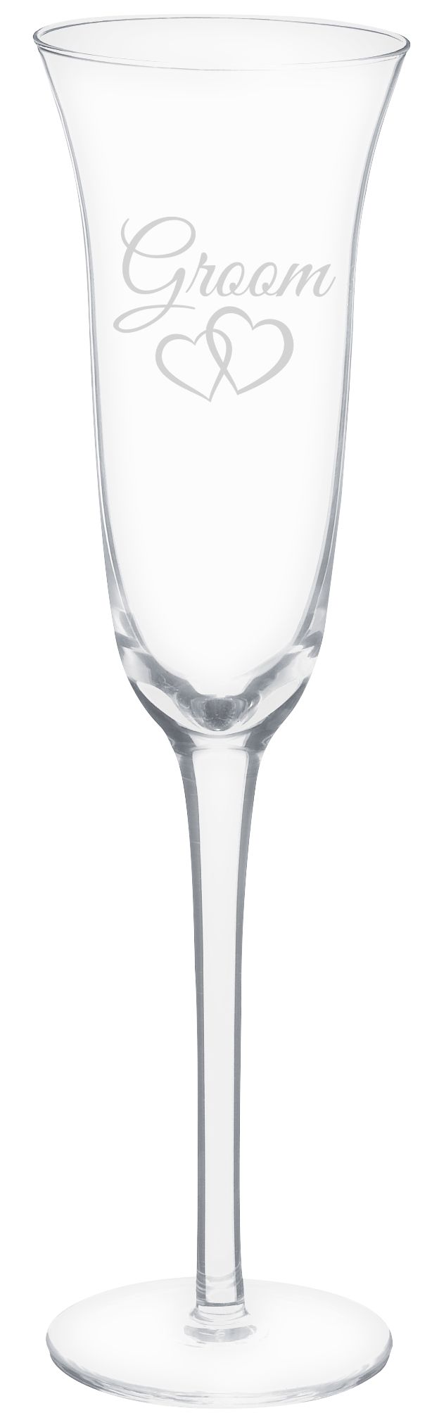 "Bride" & "Groom" Plastic Reusable Wine Toasting Glasses, Clear, 7.4-oz, 2-pk, for Bachelorette/Bridal Shower/Engagement/Wedding Front_Flat