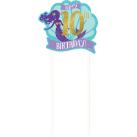 Customizable Wishful Mermaid Birthday Cake Topper Front_Flat