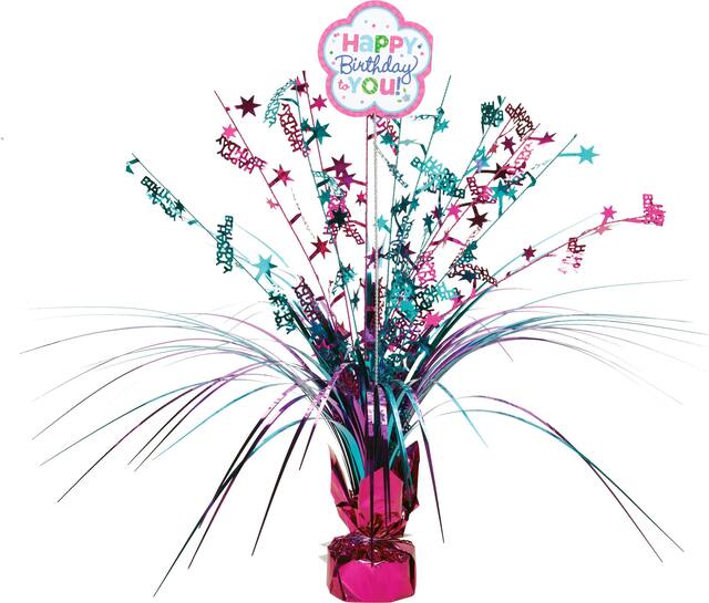 Pastel Birthday Spray Centerpiece Front_Flat