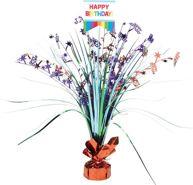 Rainbow Birthday Spray Centerpiece Front_Flat