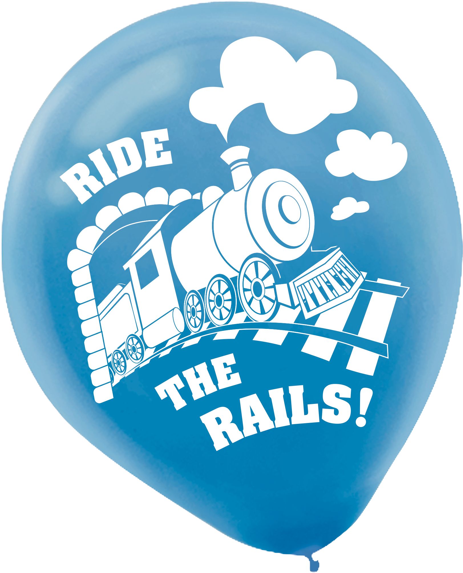 Train Birthday Party Latex Balloons, Red/Blue/Yellow, 6-pk Front_Flat