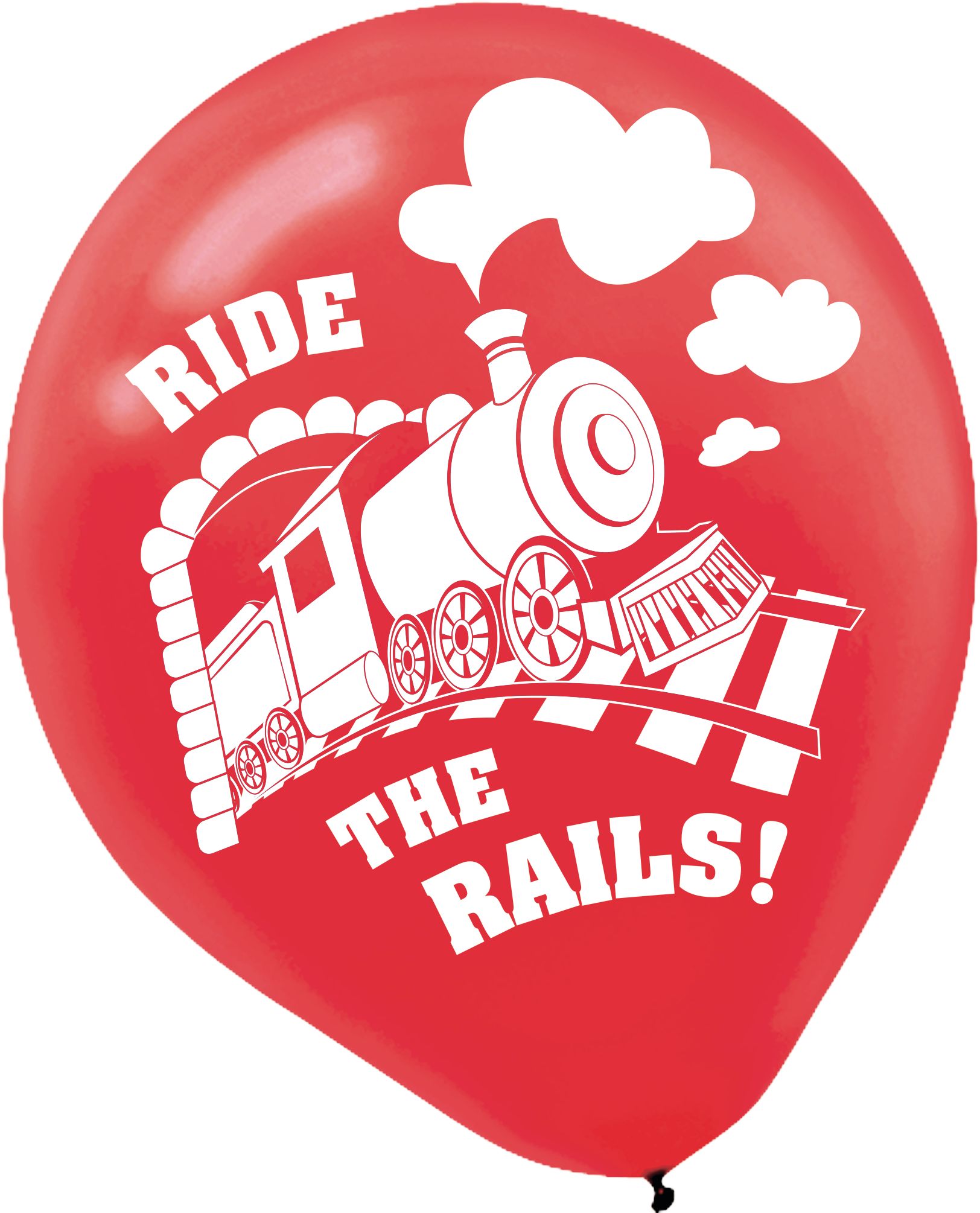 Train Birthday Party Latex Balloons, Red/Blue/Yellow, 6-pk Front_Flat