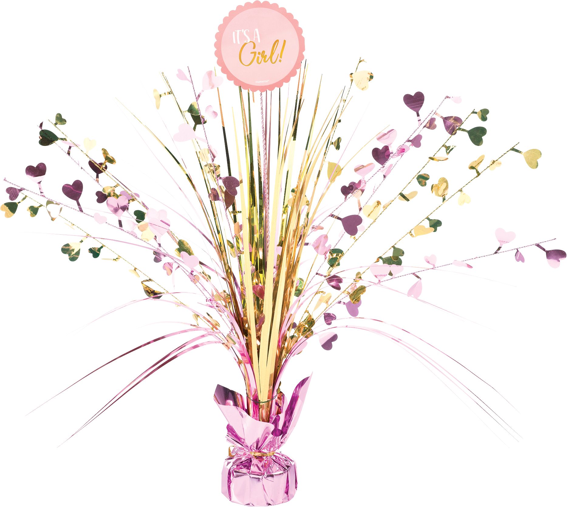 Centre de table en fontaine métallique It's a Girl Front_Flat