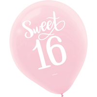 Sweet 16 Balloons, 15-pk Front_Flat