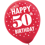 Here's to 50 Birthday Balloons, 15-pk Front_Flat