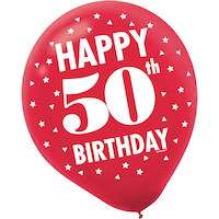 Here's to 50 Birthday Balloons, 15-pk Front_Flat
