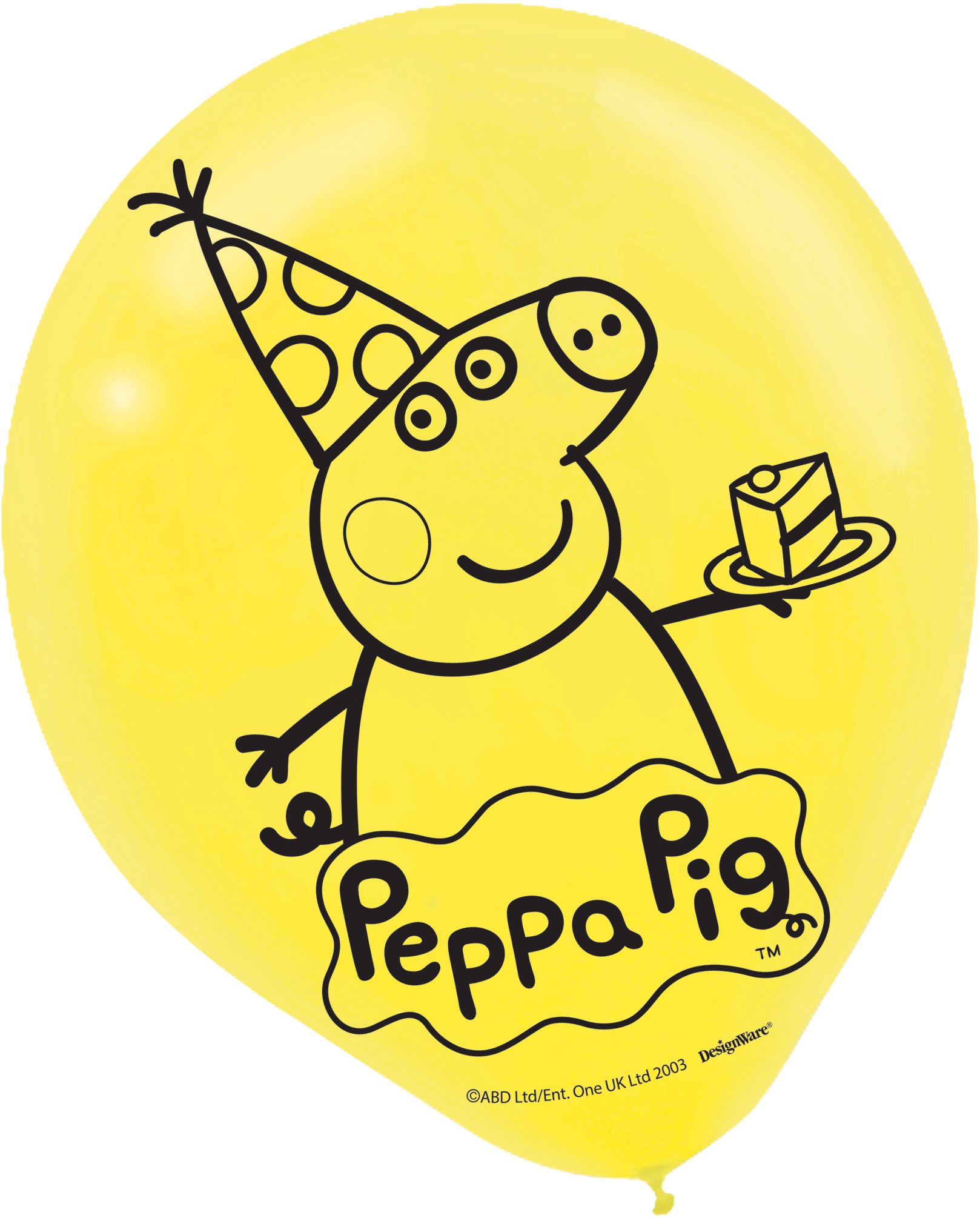 Ballons en latex ronds Nickelodeon Peppa Pig, bleu/rose/jaune, 12 po, paq. 6, pour fête d'anniversaire Front_Flat