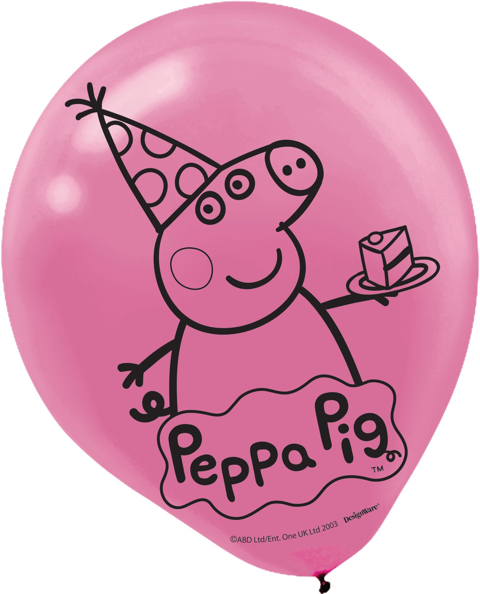 Ballons en latex ronds Nickelodeon Peppa Pig, bleu/rose/jaune, 12 po, paq. 6, pour fête d'anniversaire Front_Flat