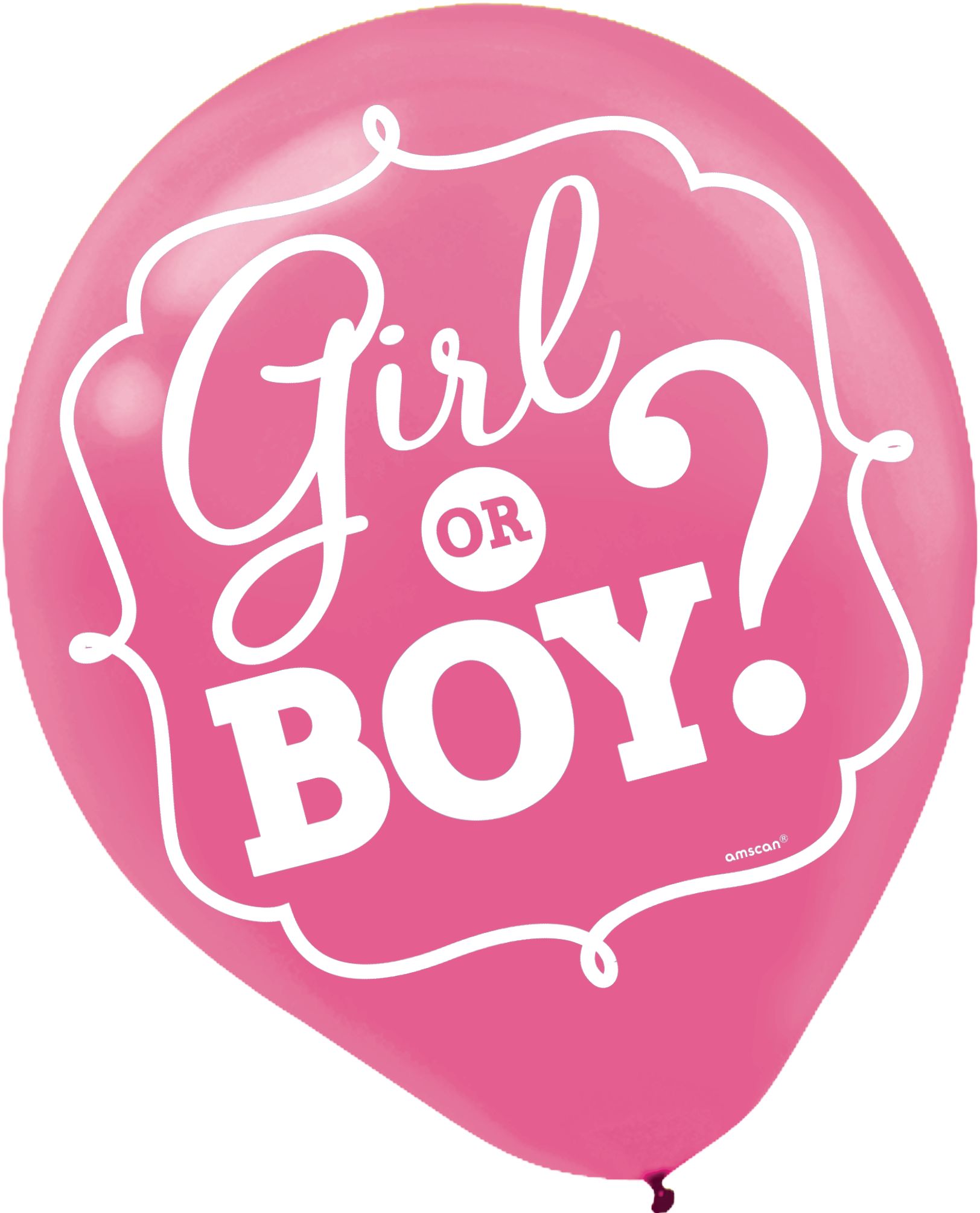 Girl or Boy Gender Reveal Balloons, 15-pk Front_Flat