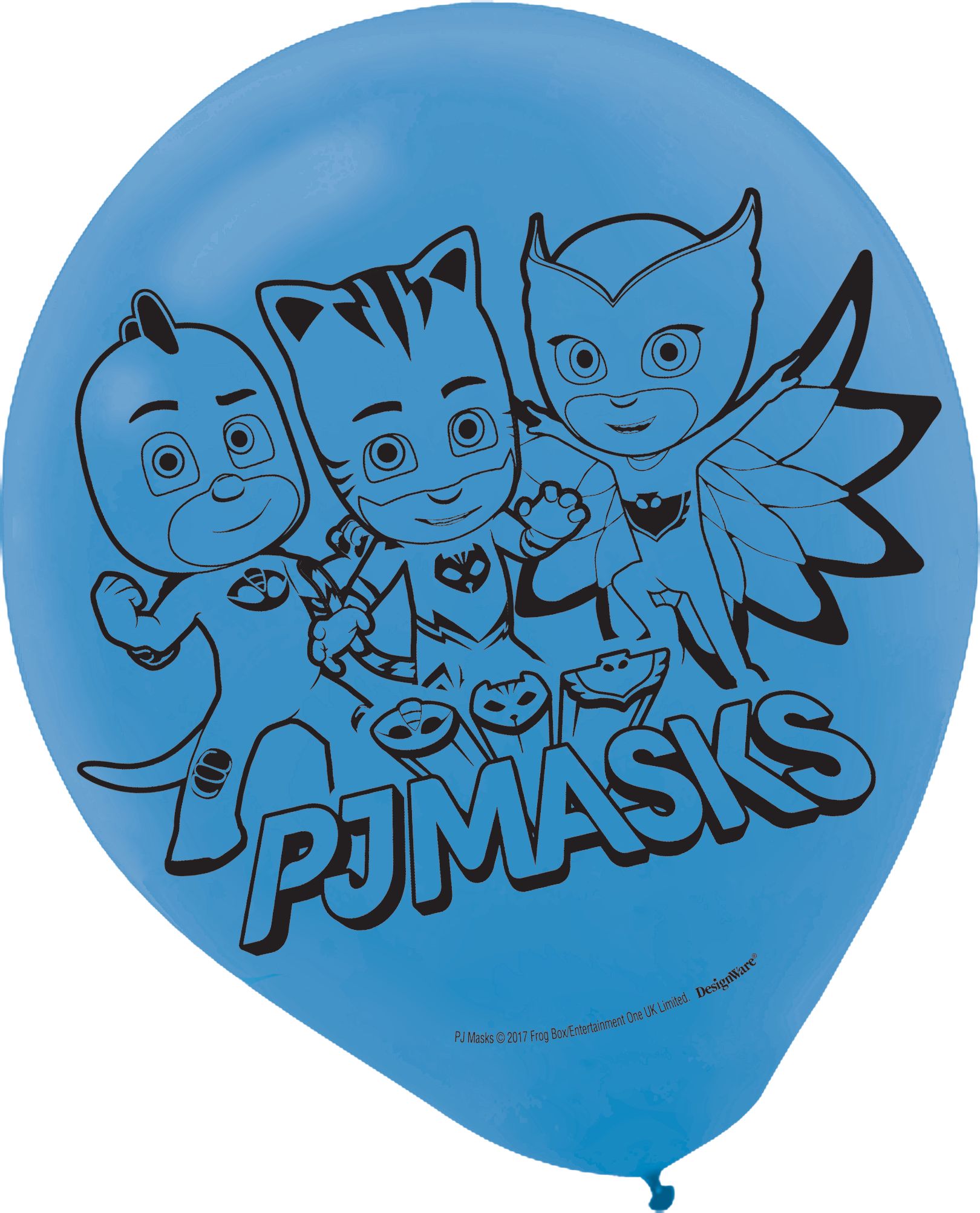 Ballons en latex Pyjamasques It's Time To Be A Hero, rouge/bleu/vert, 12 po, paq. 6, pour fête d'anniversaire Front_Flat