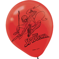 Marvel Spider-Man Webbed Wonder Latex Balloons - 2 Designs, Red/Blue, 6-pk Front_Flat