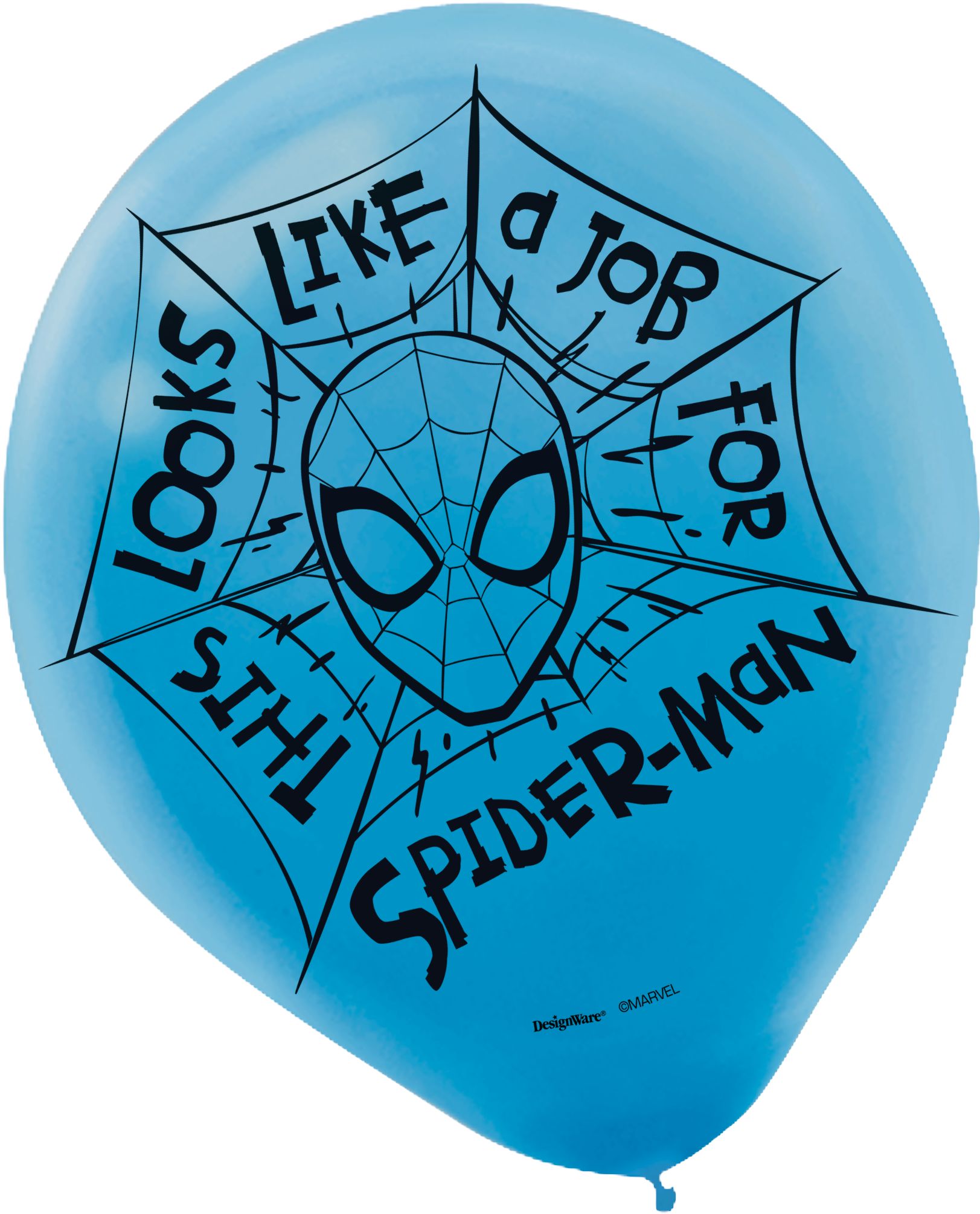 Marvel Spider-Man Webbed Wonder Latex Balloons - 2 Designs, Red/Blue, 6-pk Front_Flat