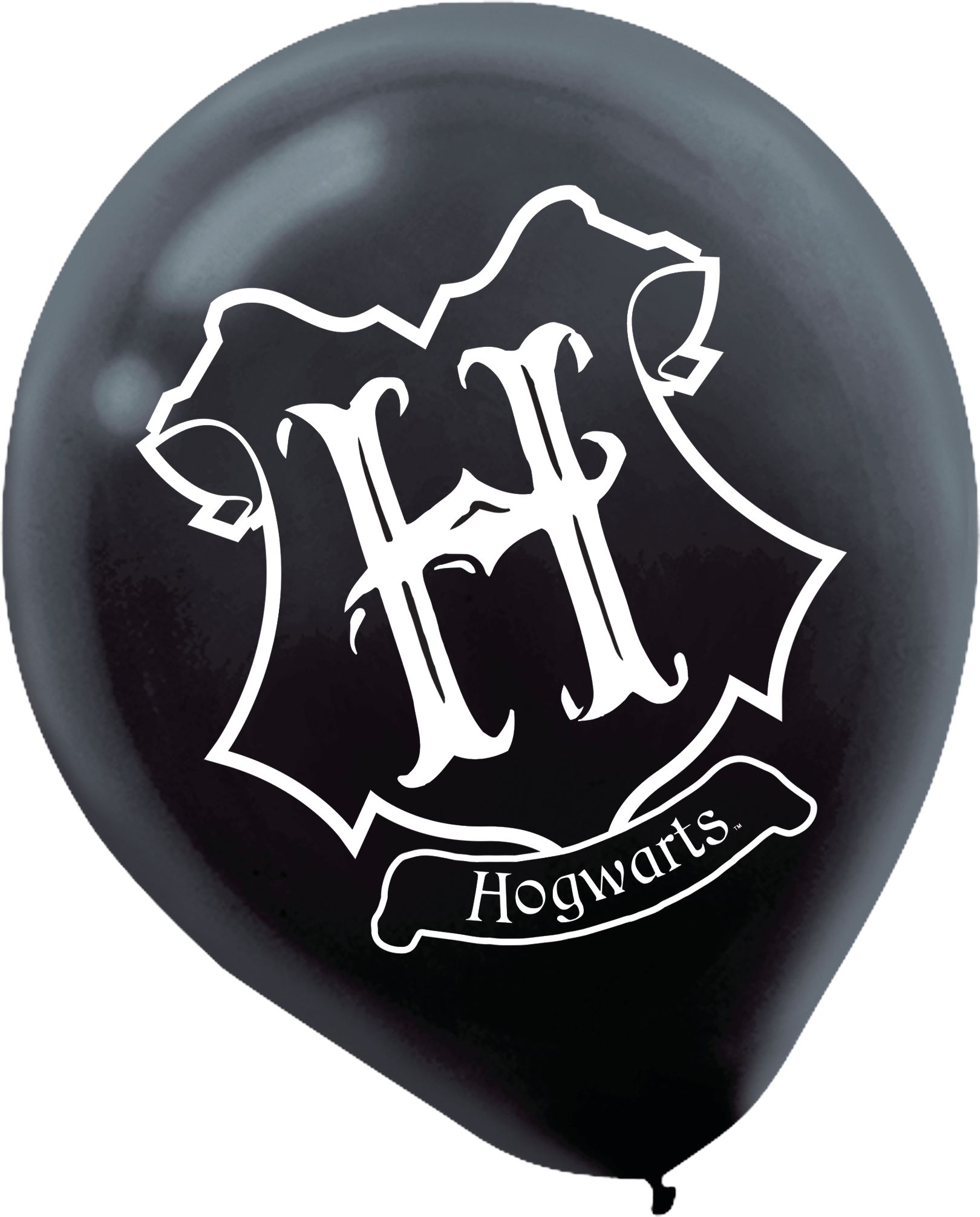 Ballons en latex ronds Harry Potter Hogwarts, or/noir/argent, 12 po, paq. 6, pour fête d'anniversaire Front_Flat