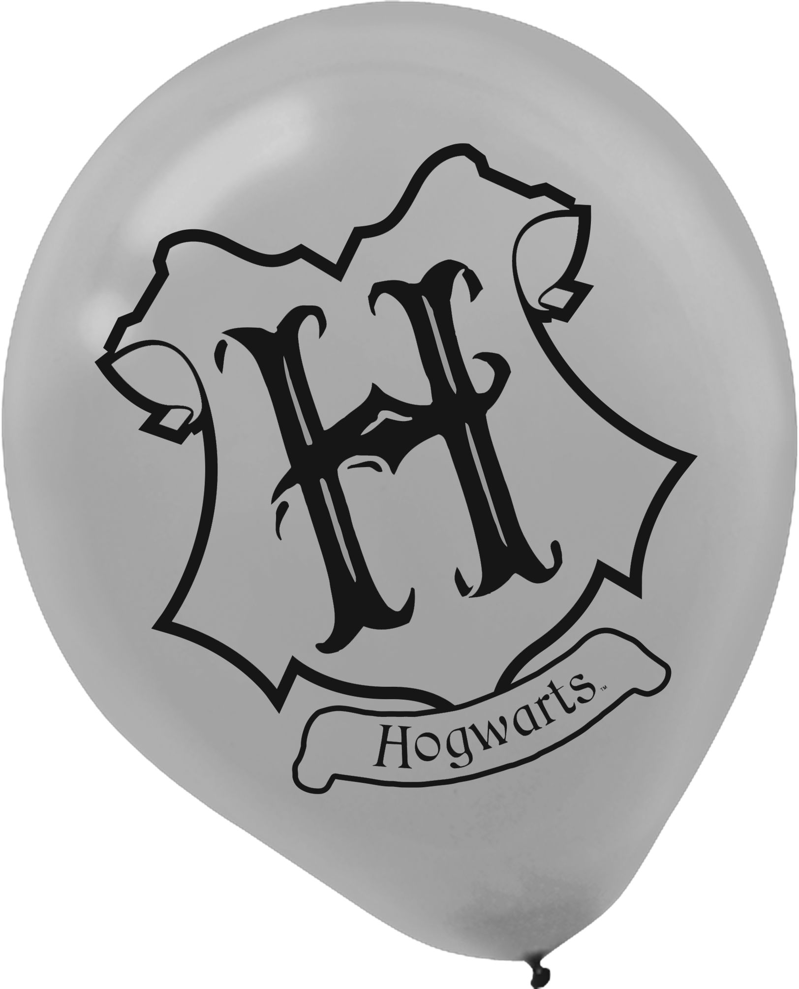 Ballons en latex ronds Harry Potter Hogwarts, or/noir/argent, 12 po, paq. 6, pour fête d'anniversaire Front_Flat