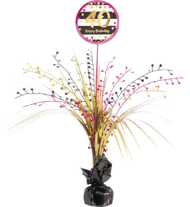 Centre de table en fontaine pour 40e&nbsp;anniversaire Milestone Front_Flat