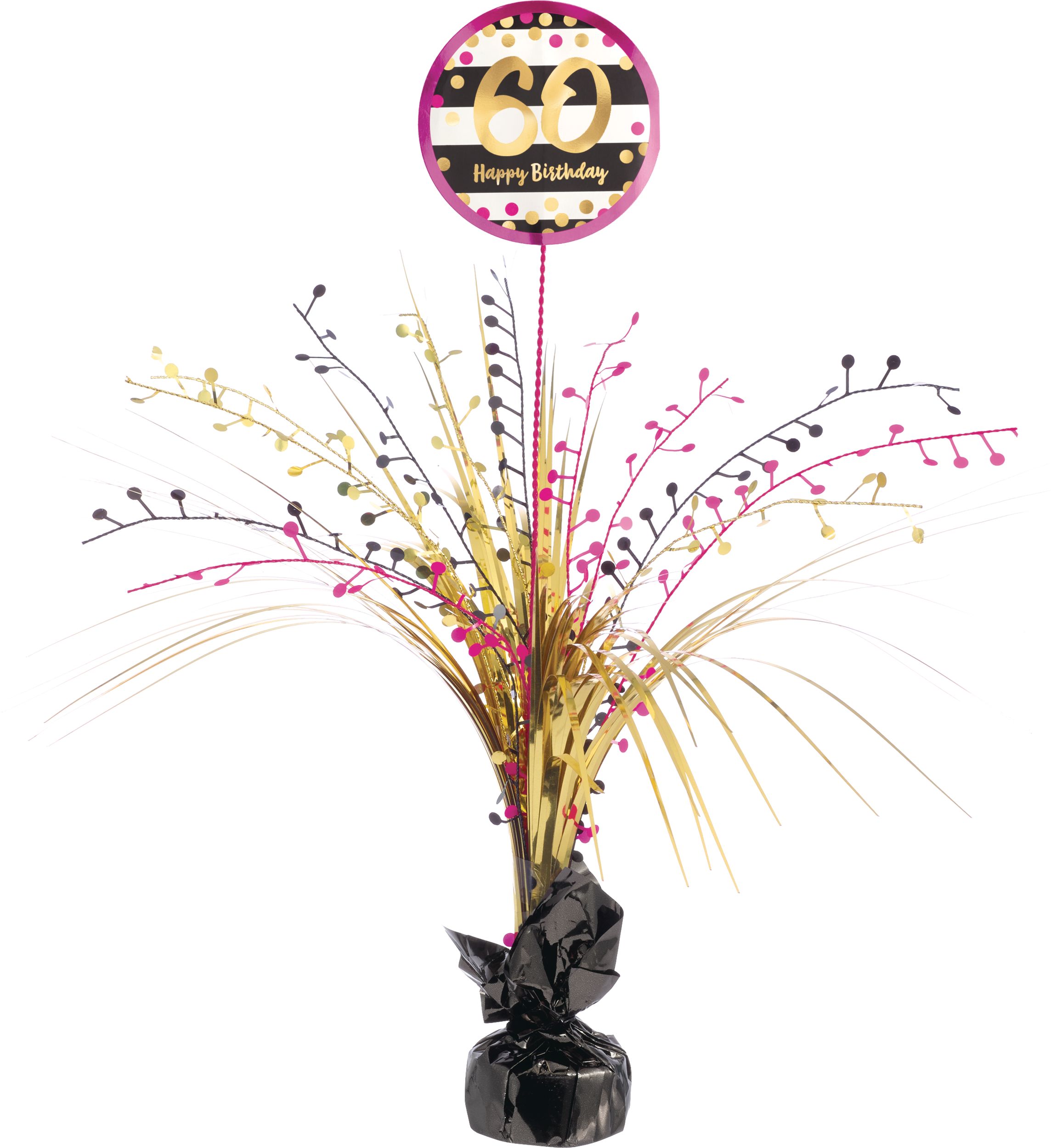 Milestone 60th Birthday Spray Centerpiece Table Decoration Front_Flat