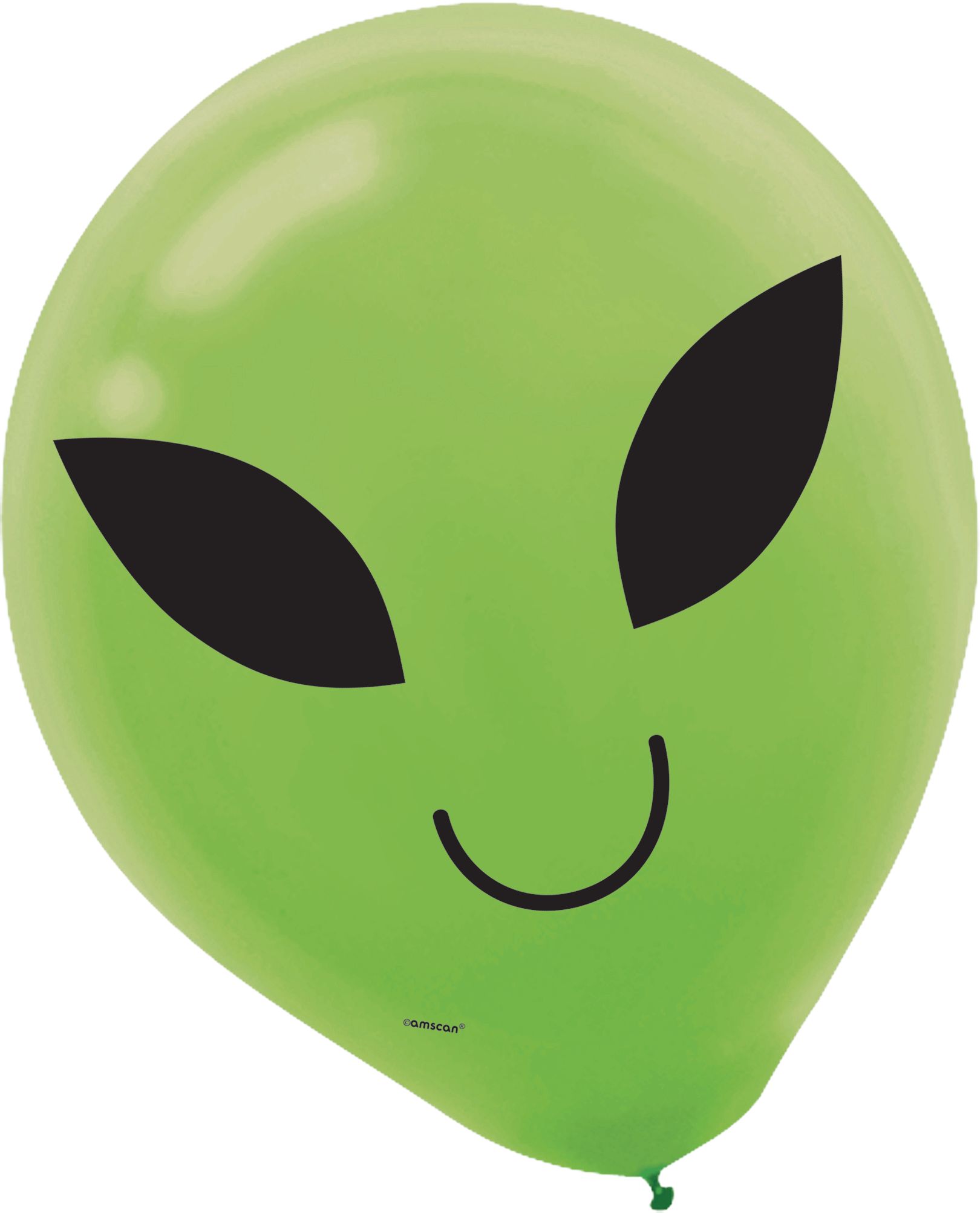 Alien Round Latex Balloons, Blue/Green/Yellow, 12-in, 15-pk, for Birthday Party Front_Flat