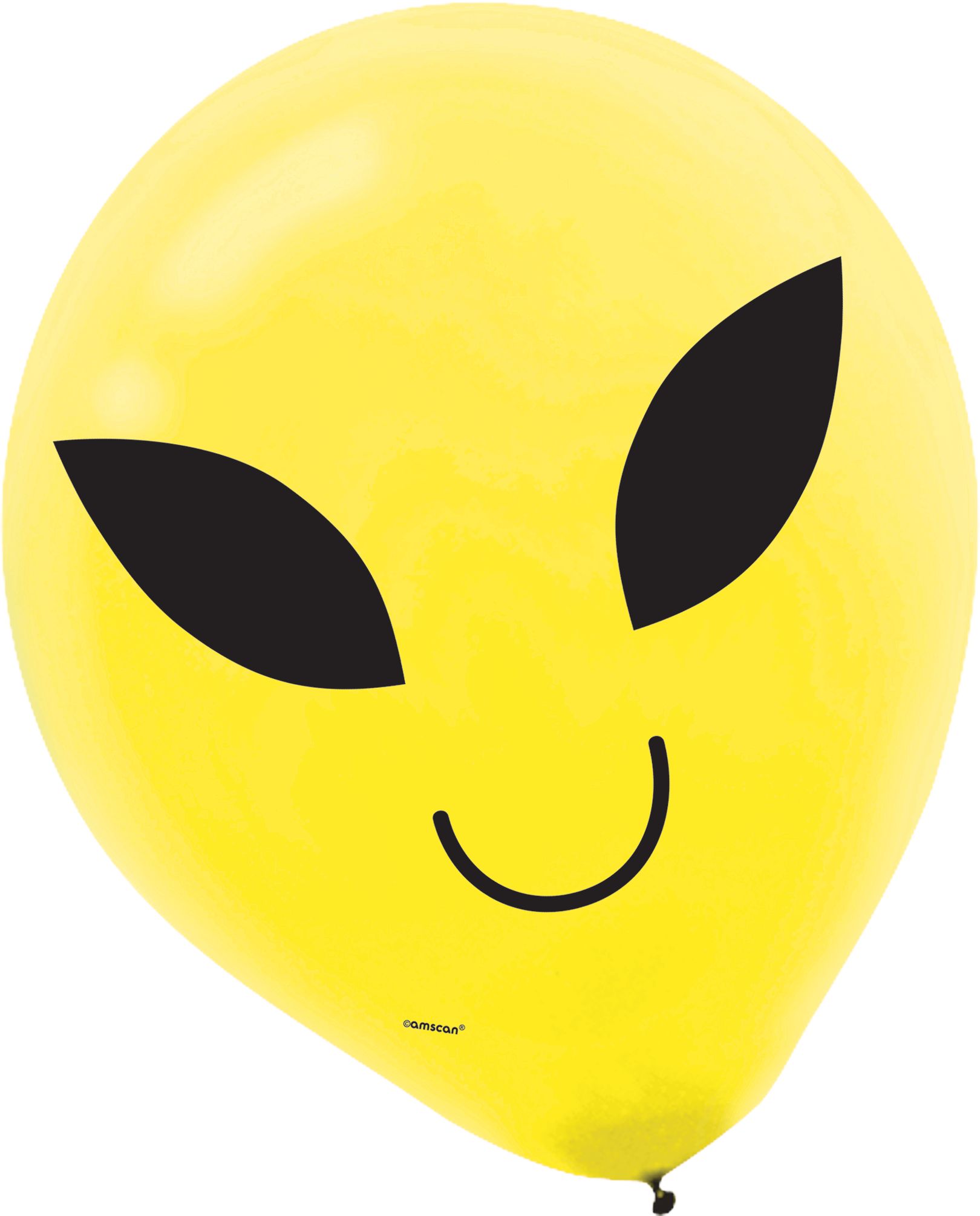 Alien Round Latex Balloons, Blue/Green/Yellow, 12-in, 15-pk, for Birthday Party Front_Flat