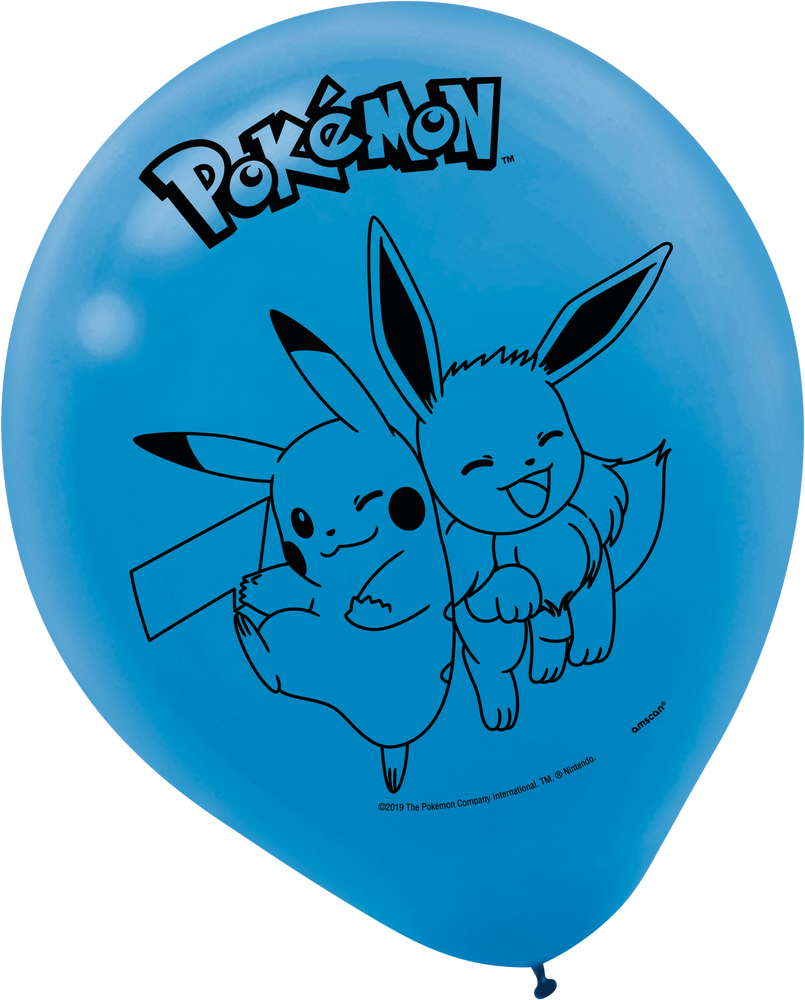 Classic Pokémon Latex Balloons, Blue/Yellow, 6-pk | Party City