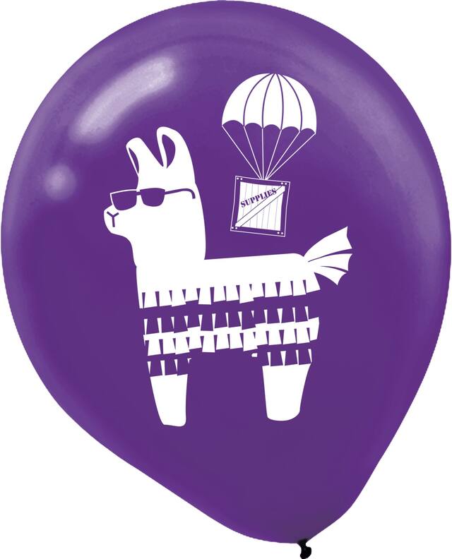 Battle Royal "Storm the Party" Round Latex Balloons, Blue/Purple, 12-in, 6-pk, for Birthday Party Front_Flat