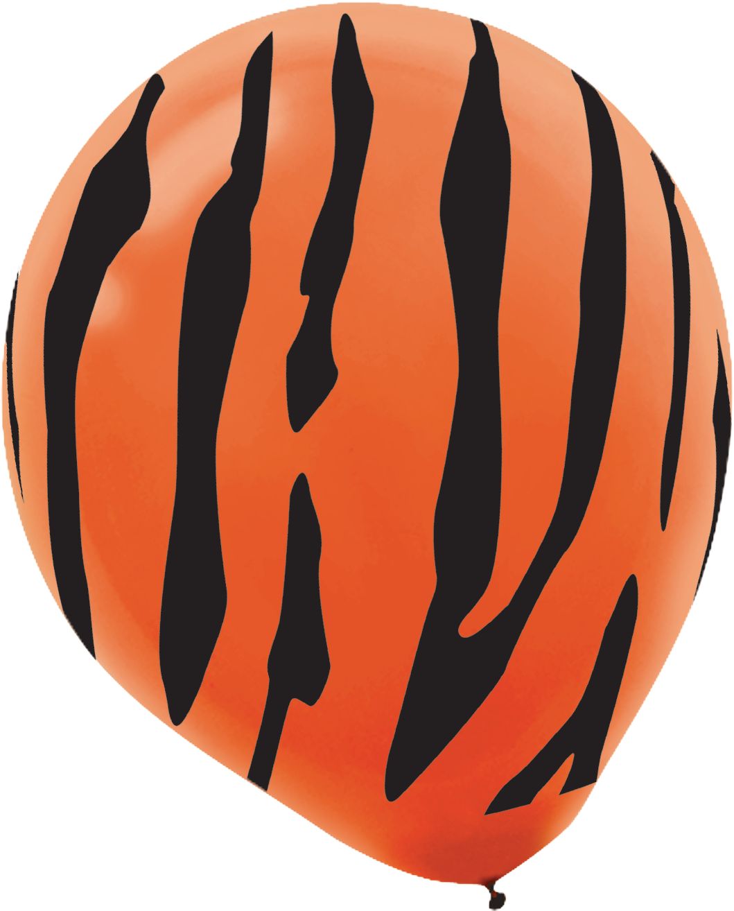 Zebra/Tiger/Cheetah Round Pearl Latex Balloons, Orange/Black/White, Animal Print, 12-in, 20-pk, for Birthday Party Front_Flat