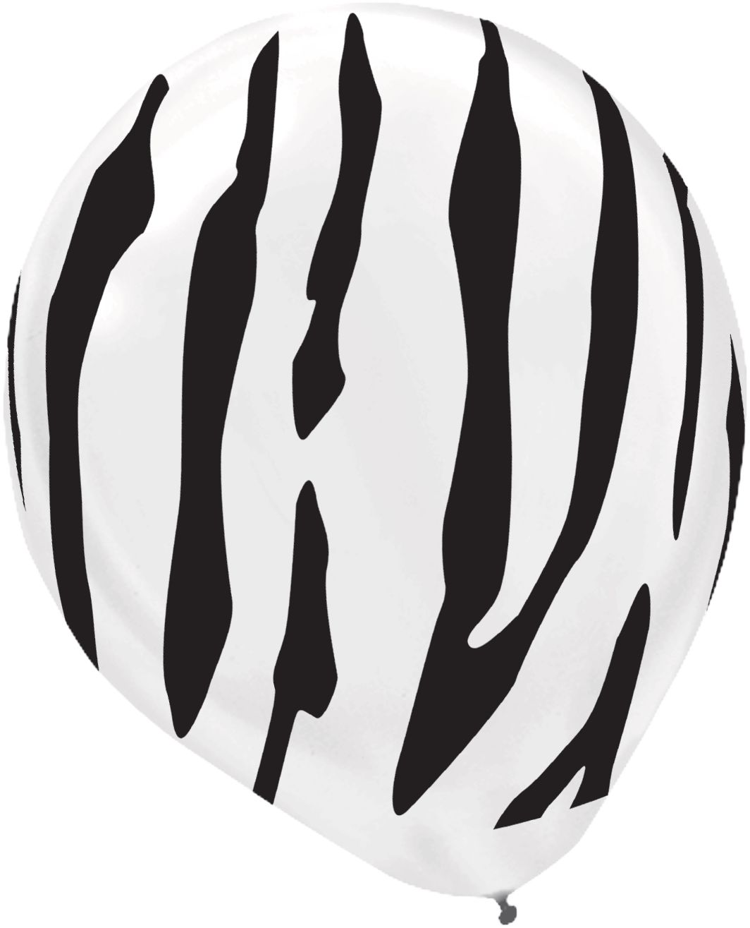 Zebra/Tiger/Cheetah Round Pearl Latex Balloons, Orange/Black/White, Animal Print, 12-in, 20-pk, for Birthday Party Front_Flat