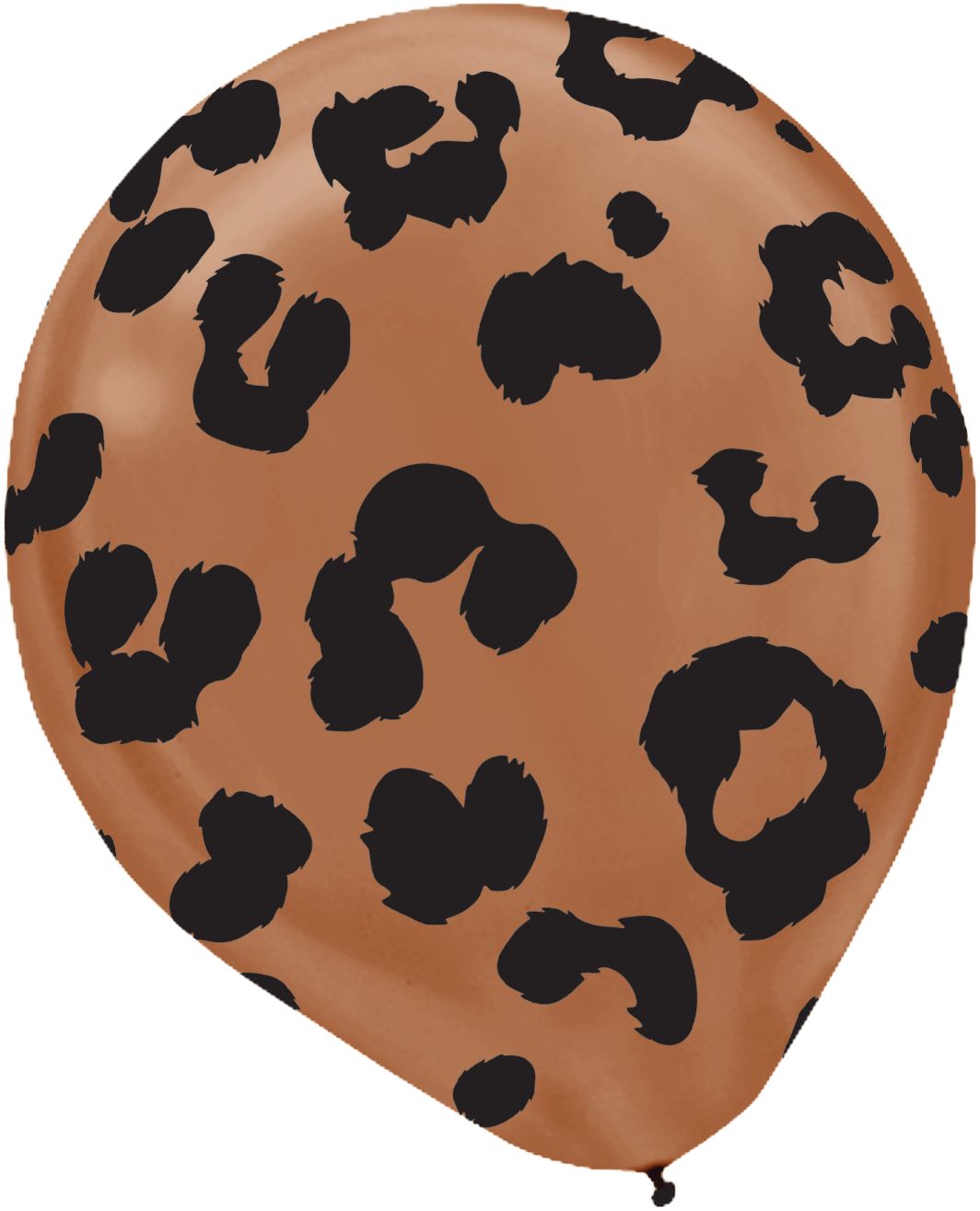 Zebra/Tiger/Cheetah Round Pearl Latex Balloons, Orange/Black/White, Animal Print, 12-in, 20-pk, for Birthday Party Front_Flat