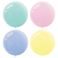 Round Latex Balloons, Assorted Colours, 24-in, 4-pk, for Birthday Party