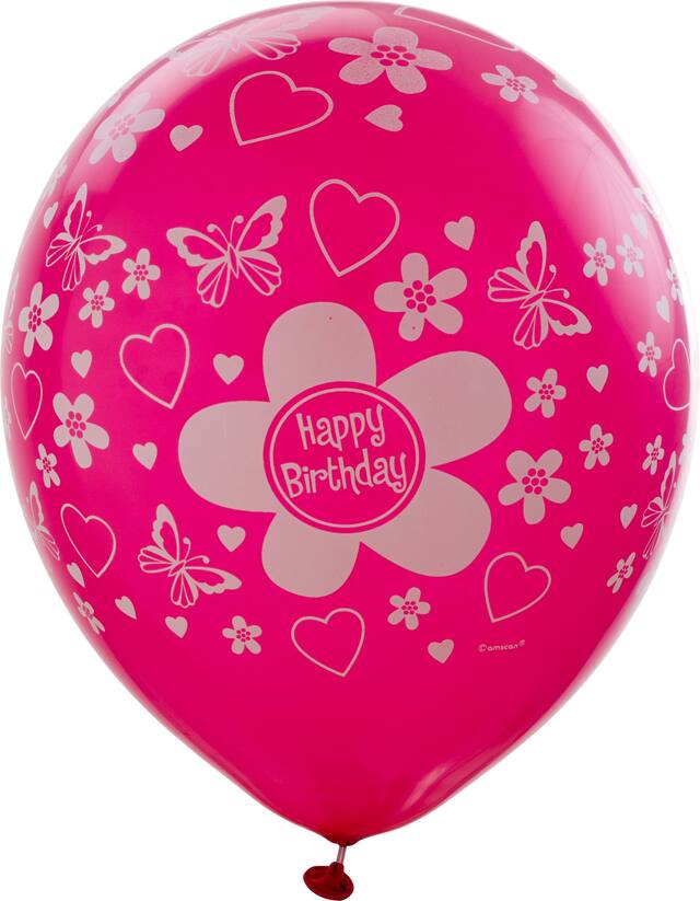 Bright Flower Birthday Balloons, 20-pk Front_Flat