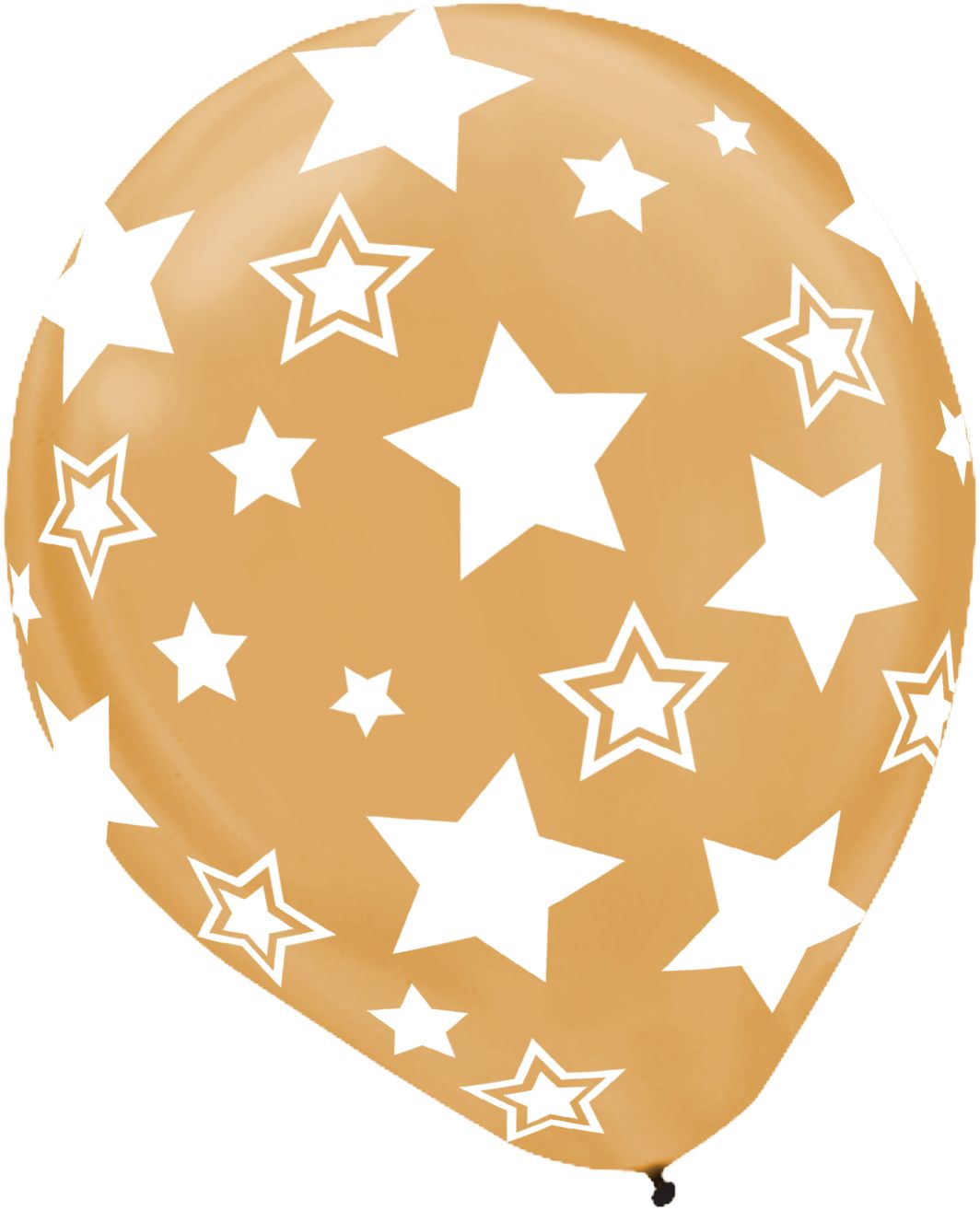 Round Latex Balloons, Gold/Silver/Black, Star, 12-in, 20-pk, for Birthday Party Front_Flat