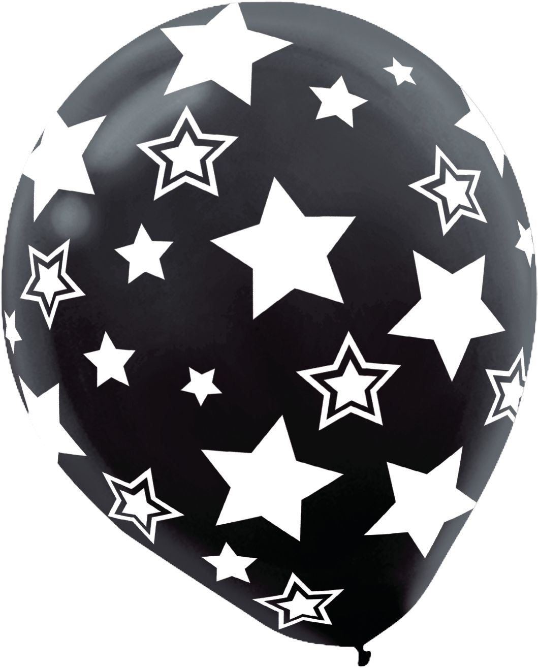 Round Latex Balloons, Gold/Silver/Black, Star, 12-in, 20-pk, for Birthday Party Front_Flat